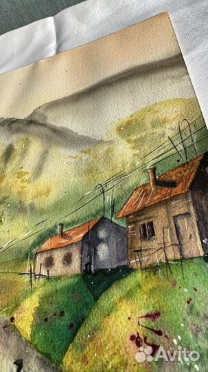 Картина акварелью пейзаж 