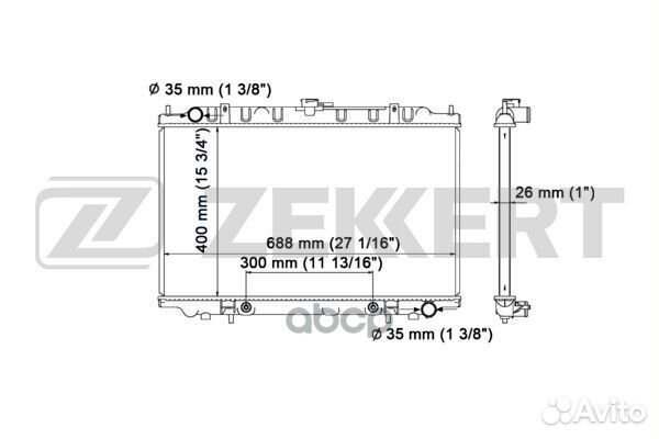 Радиатор охл. дв. Maxima (A32) 95- MK1241 Zekkert