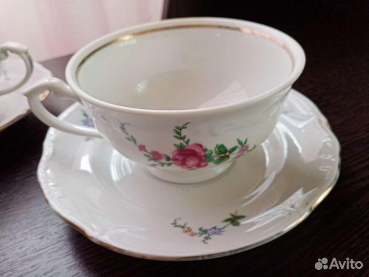 Сервиз Фарфор Chodziez Польша/Роза- Чайные пары