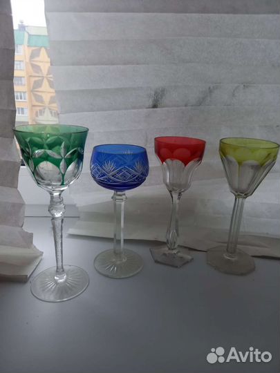 Бокалы цветной хрусталь