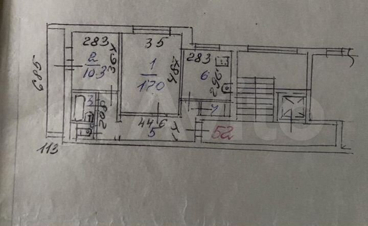 2-к. квартира, 52 м², 4/9 эт.