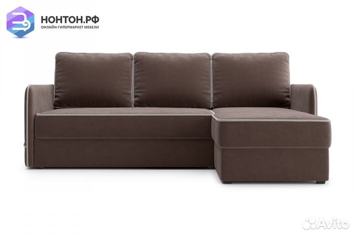 Диван угловой дельфин Энерджи коричневый