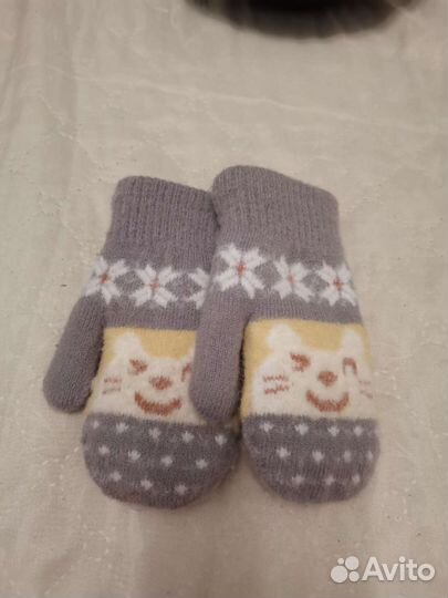 Варежки зимние детские 2 года