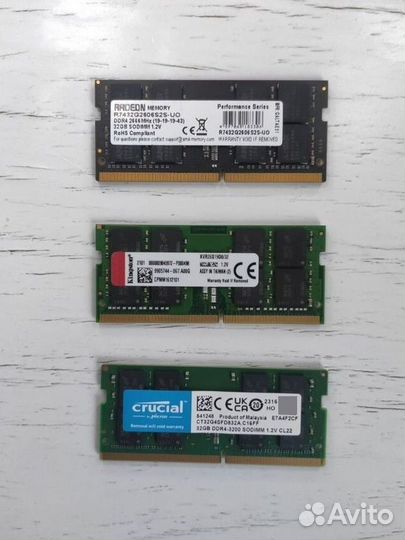 Память So-Dimm DDR4 32Gb 16Gb 8Gb So-Dimm DDR3