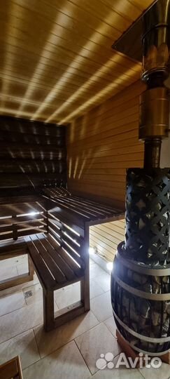 Русская баня на дровах с бассейном и чаном