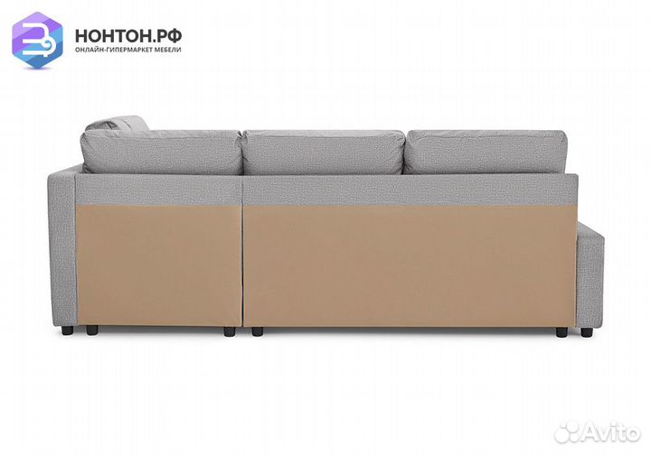 Диван угловой дельфин Поло серый