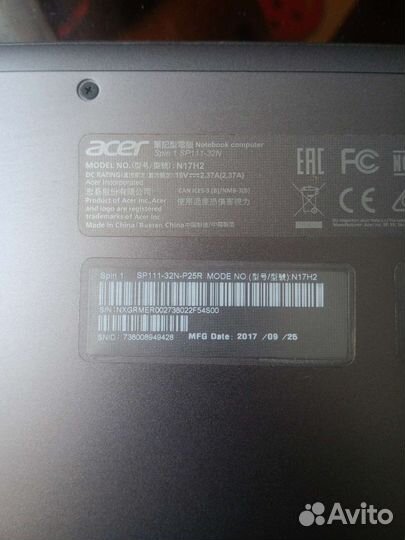 Ноутбук acer spin 1