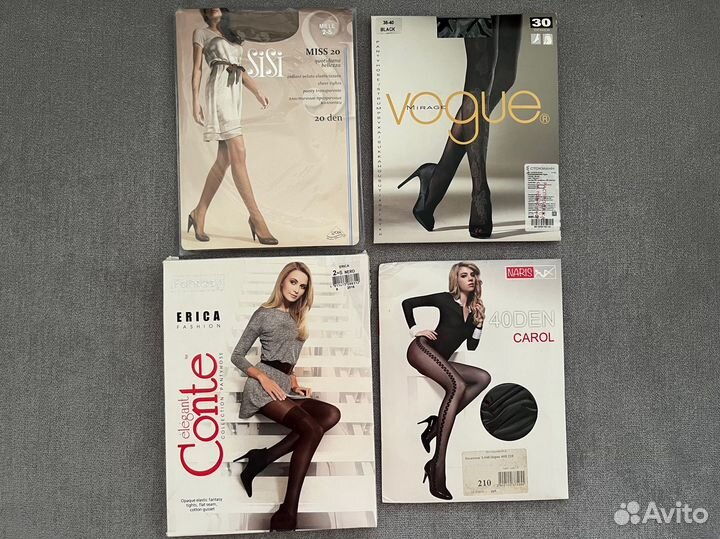 Новые женские колготки черные фантазийные S 42 44