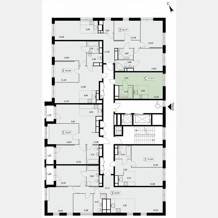 Квартира-студия, 27,3 м², 11/19 эт.