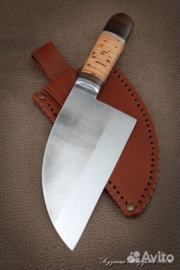Сербский нож сталь кованая 95х18 береста