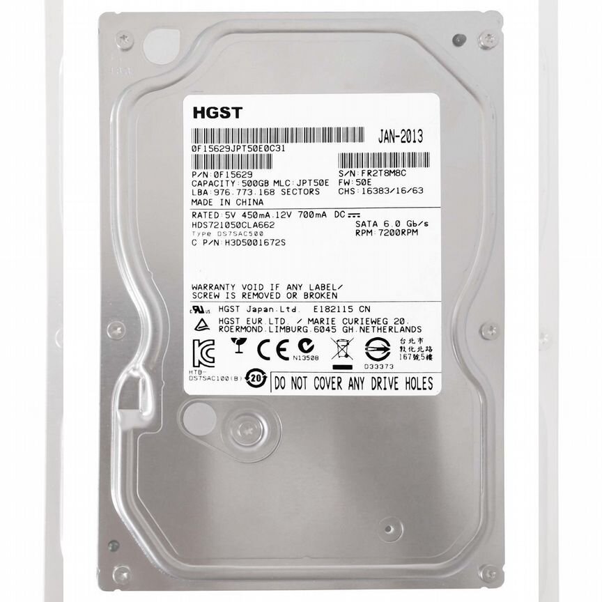 [HDS721050CLA662] Жесткий Диск Hgst 500gb Sata3,5" Hds721050cla662