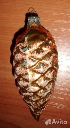 Елочное украшение Шишка стекло СССР 5 шт - 4 вида