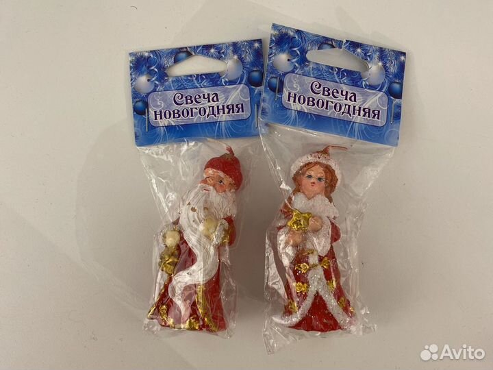 Свечи новогодние + елочная игрушка
