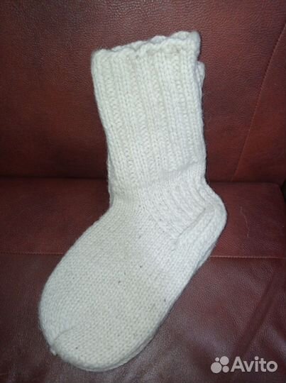 Носки шерстяные ручной вязки