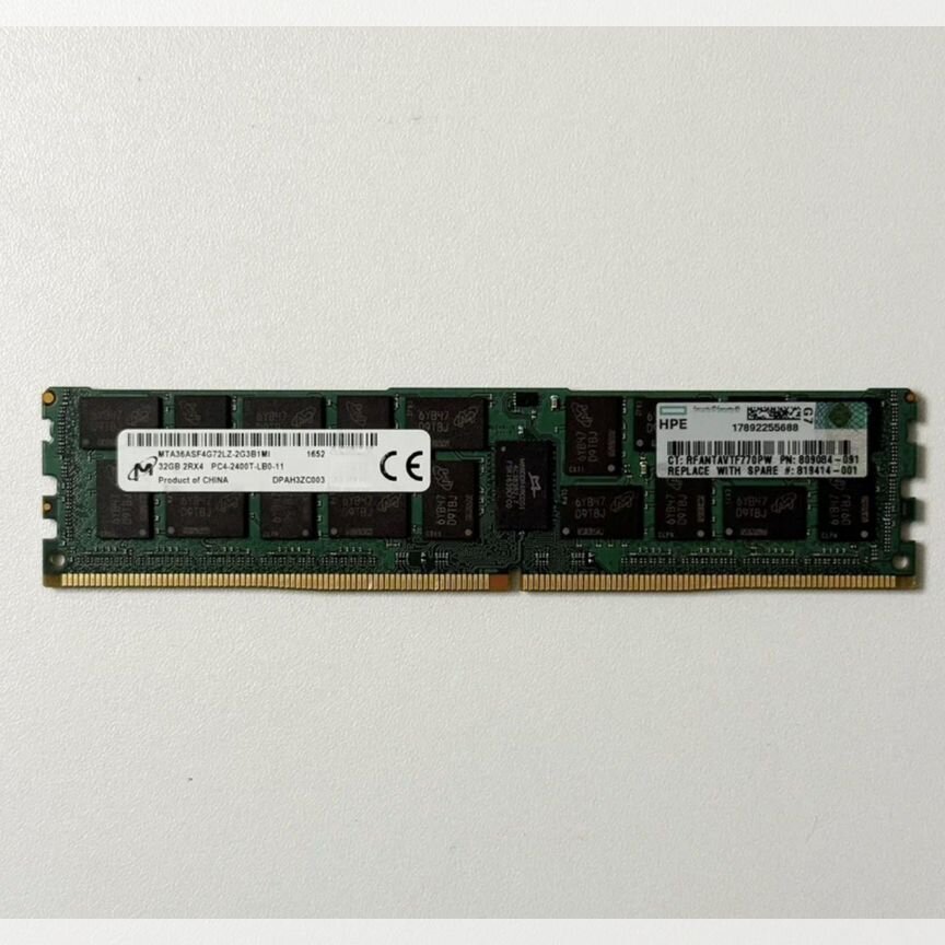 [2RX4] Hpe 32gb Pc4-2400t-Lb0-11 819414-001 2rx4
