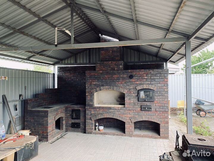 Барбекю комплекс из кирпича,мангал,печь,тандыр
