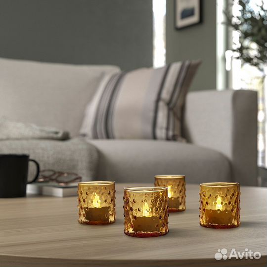 Hutlos IKEA 005.482.26 Подсвечник 6 см. темно-желтый