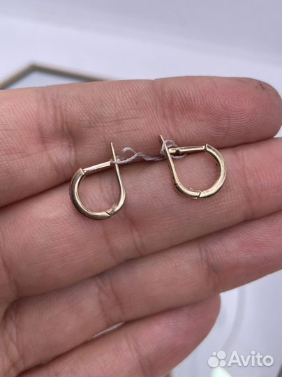 Золотые серьги детские 1.90 гр