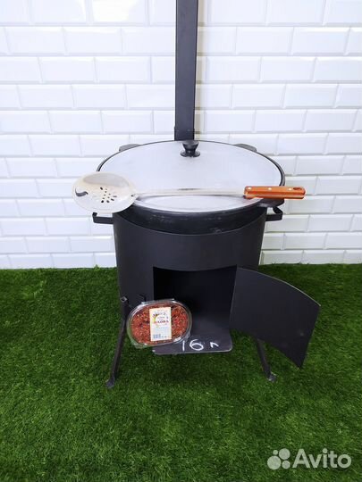 Чугунный казан узбекский 16л + печь