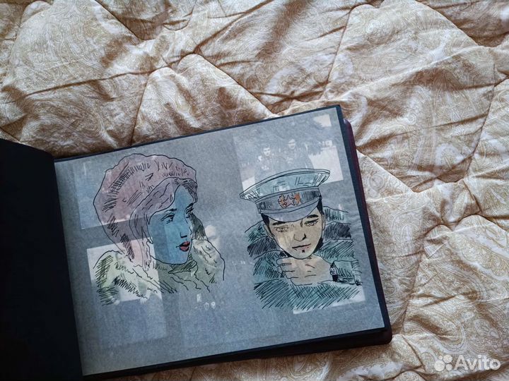 Старинный фотоальбом военный