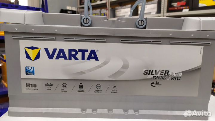 Аккумулятор 105Ач AGM Varta silver 950A