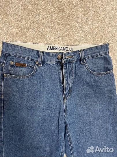 Джинсы широкие мужские синие