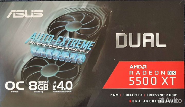 Видеокарта asus AMD Radeon RX 5500XT, dual