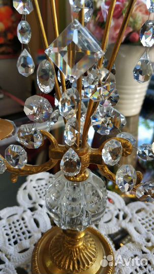 Подсвечник Латунь, хрусталь