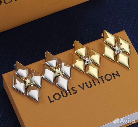 Серьги louis vuitton lv луи воттон