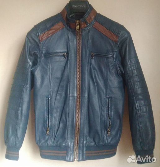 Куртка кожаная утепленная для мальчика (7-8 лет)