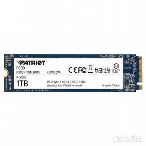 SSD накопитель Patriot PCI-E x4 1Tb P300 M.2 2280 (P300P1TBM28)