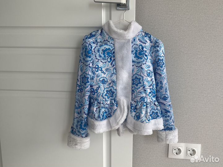 Новогодний костюм снегурочка гжель р.134