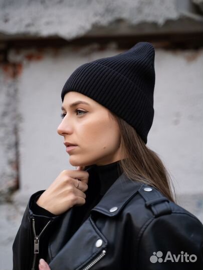 Шапка и шарф баф снуд в подарок. черный комплект