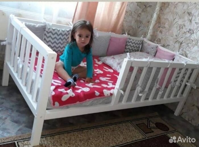Кроватка с бортиком берёза сингл детская