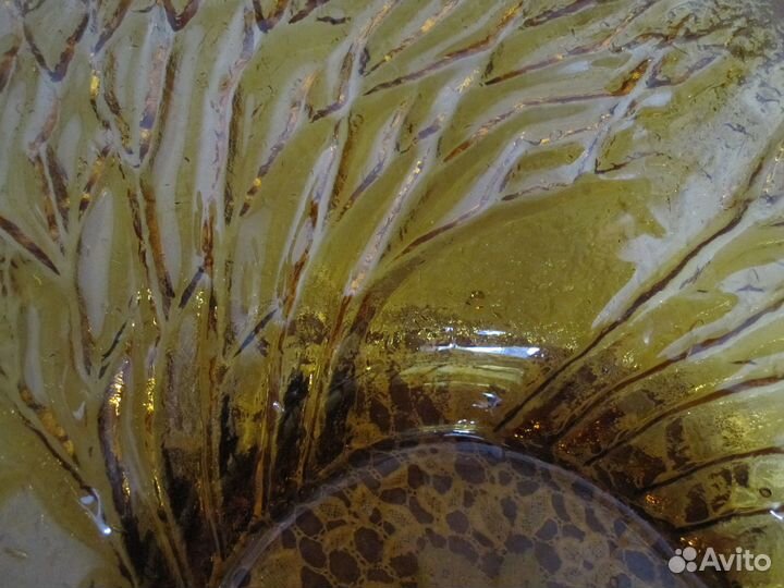 Блюдо из цветного стекла. Винтаж. Финское