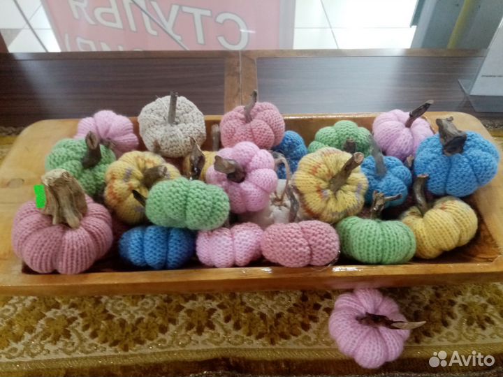 Тыквы вязаные декоративные