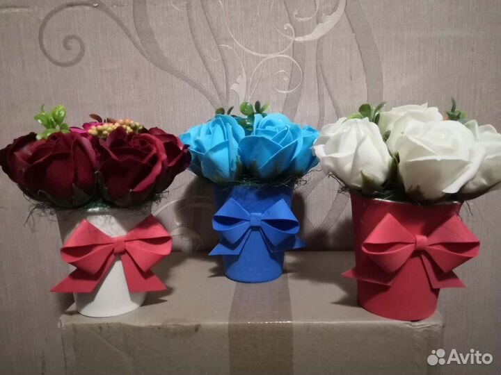 Букеты из мыльных роз