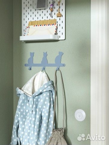 IKEA Barndrom вешалка с 3 крючками 34 см коты