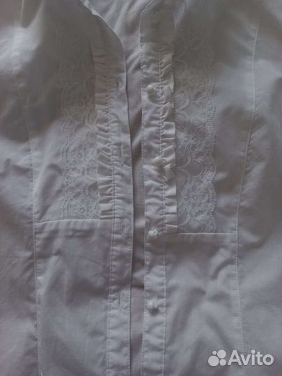 Блузка с коротким рукавом школьная на девочку 152р