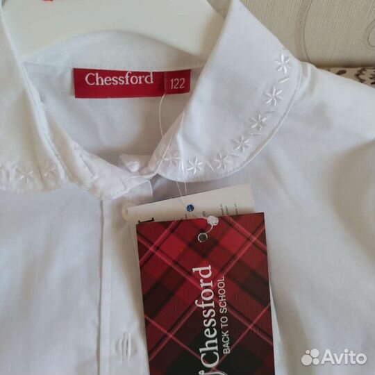Блузка рубашка школьная для девочки 122