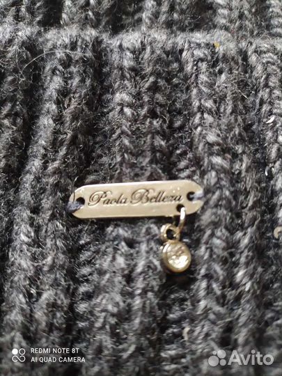 Шапка женская вязаная серого цвета