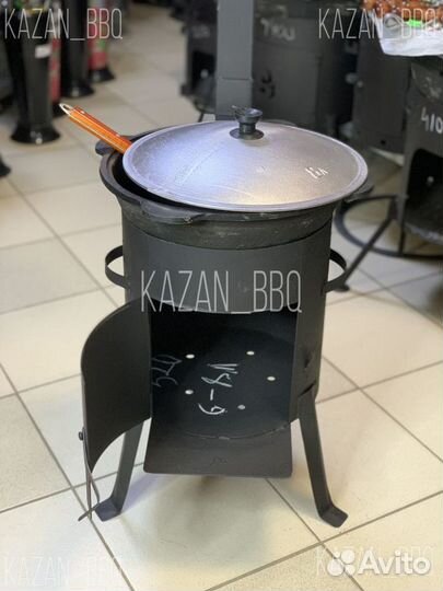 Комплект казан чугунный и печь с трубой