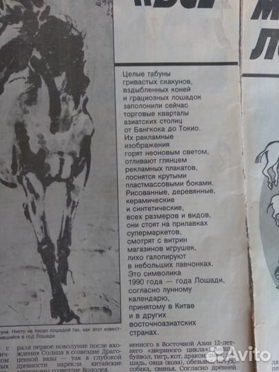 Лошади в статьях из журналов 1989 года