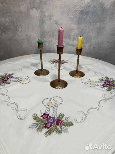 Скатерть ручная вышивка Рождественская