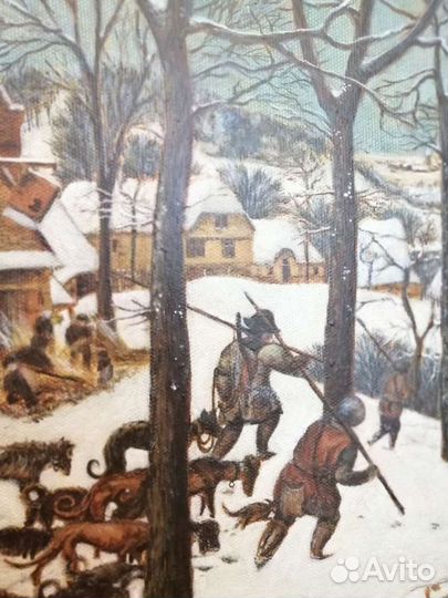 Картина копия Брейгель пейзаж зима