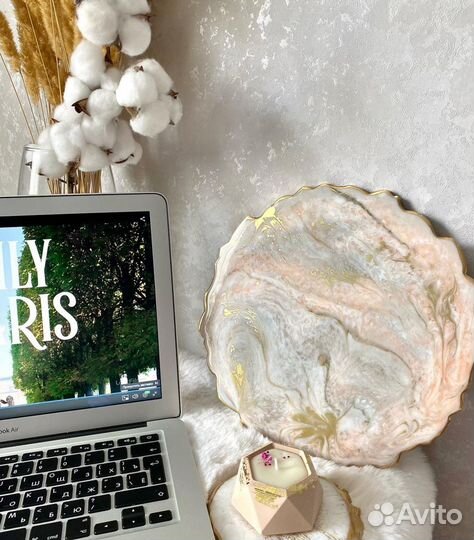 Тарелочка для кулича/блюдо для сервировки (смола)