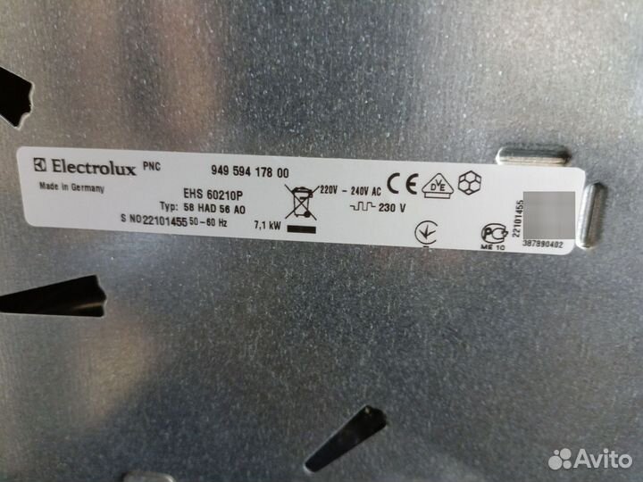 Варочная панель электрическая electrolux