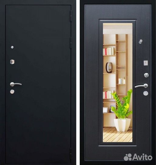 Входная дверь с зеркалом Броня Престиж (венге)