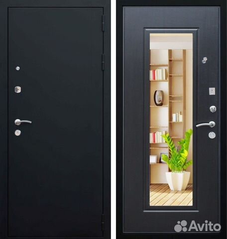 Входная дверь с зеркалом Броня Престиж (венге)