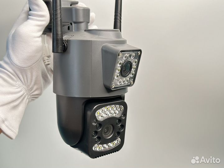 Wi-Fi Камера видеонаблюдения с двумя объективами